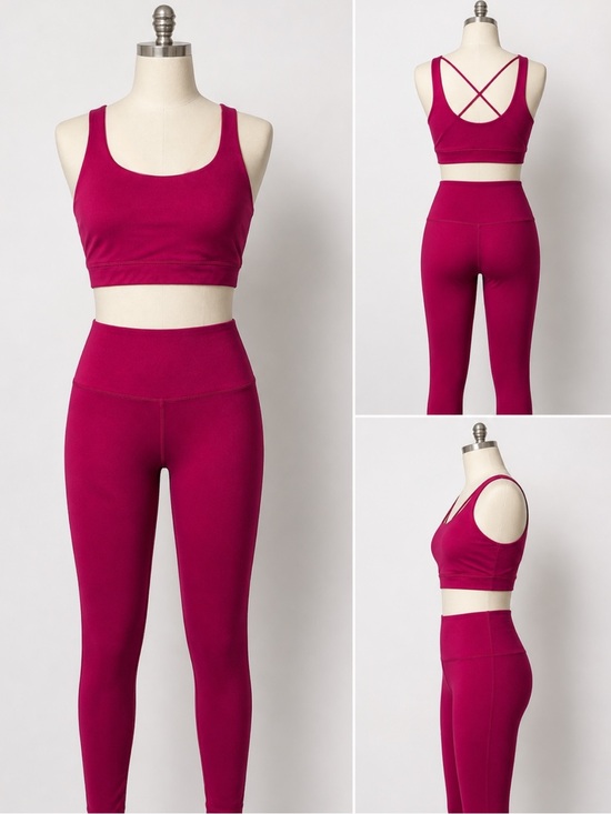 Athleta Pants - Athleta | NWOT Bright Magenta Matching Workout Set (Sports Bra + Leggings) XS/S